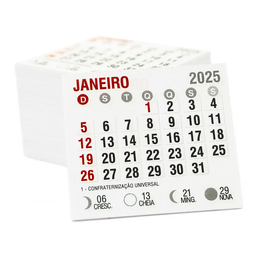 Mini calendário 2025 c/ 50